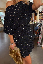 Never Fully Dressed Plisse Mini Tilly Dress -  Black