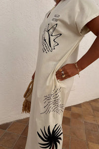 Never Fully Dressed Palma T-Shirt Dress - Cream