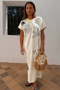 Never Fully Dressed Palma T-Shirt Dress - Cream
