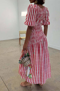 Never Fully Dressed Nara Dress - Red Stripe