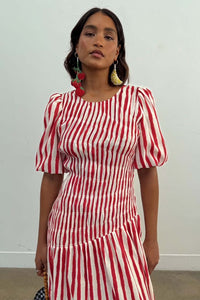 Never Fully Dressed Nara Dress - Red Stripe