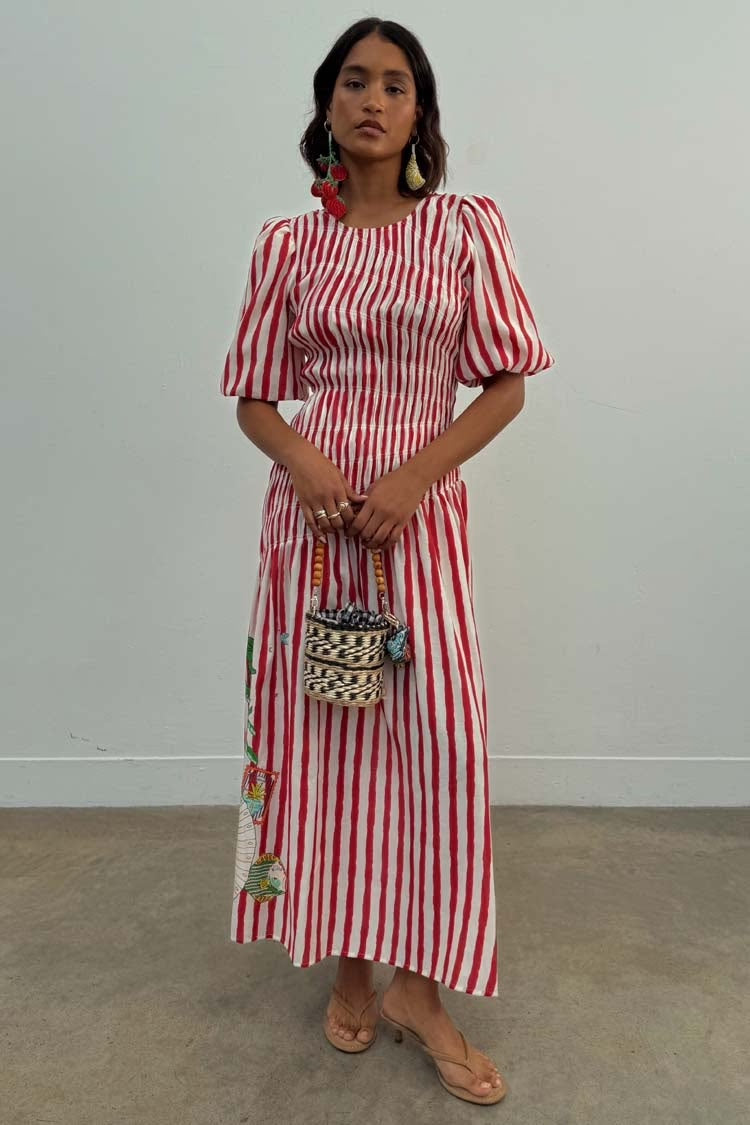 Never Fully Dressed Nara Dress - Red Stripe