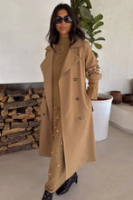 Never Fully Dressed Trench Coat - Tan/Gold Studs