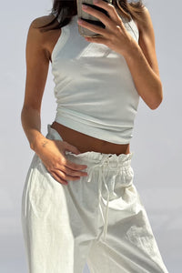 Never Fully Dressed Ribbed Tank - White