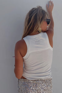 Never Fully Dressed Ribbed Tank - White