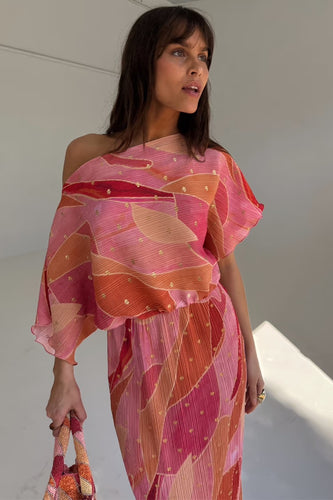 Never Fully Dressed Tilly Dress - Pink Abstract