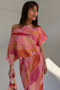Never Fully Dressed Tilly Dress - Pink Abstract