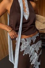 Never Fully Dressed Chocolate Lily Skirt - Chocolate and Blue