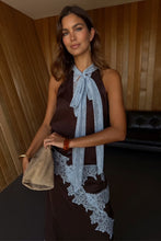 Never Fully Dressed Lace Top - Blue & Chocolate