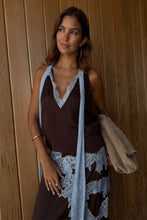Never Fully Dressed Lace Top - Blue & Chocolate