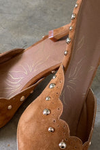 Never Fully Dressed Suede Scallop City Mules - Brown