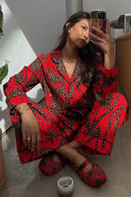 Never Fully Dressed  Bow Cotton Button Through Pyjamas - Red