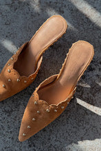Never Fully Dressed Suede Scallop City Mules - Brown