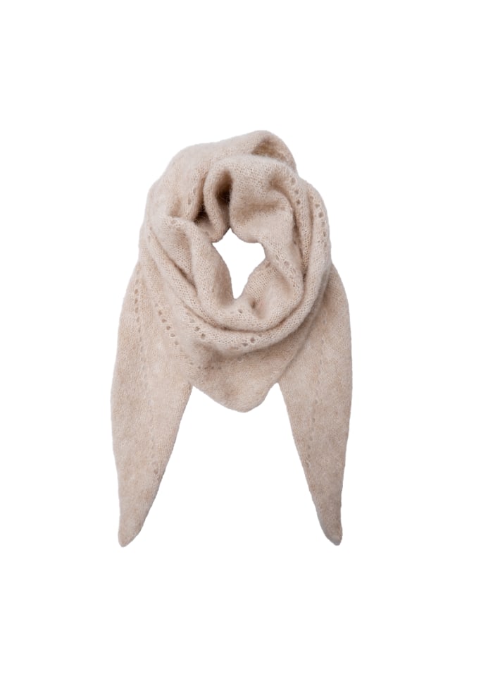 Black Colour Dell Knitted Mini Scalf- Natural