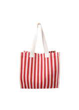 Black Colour Piper Tote Bag - Red Stripe