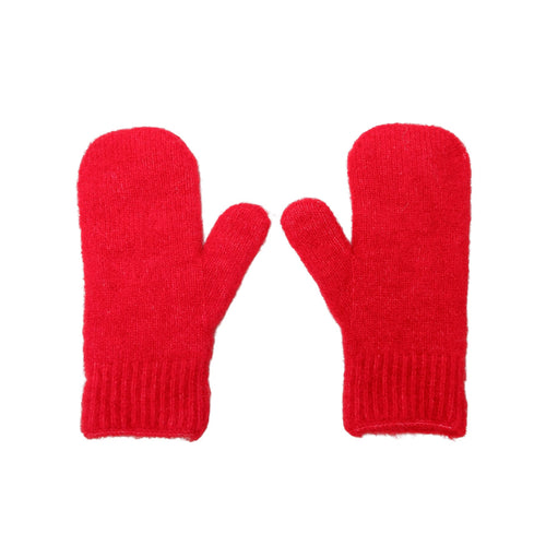 Black Colour Ginger Mittens - Red