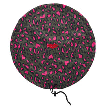 Donna May London Open Flat Makeup Bag - Khaki & Pink Leopard