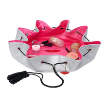 Donna May London Lay Flat Makeup Bag - Silver/Pink Lining