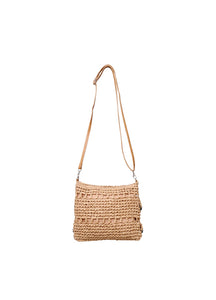 Black Colour Isla Boho Bag - Natural & Black