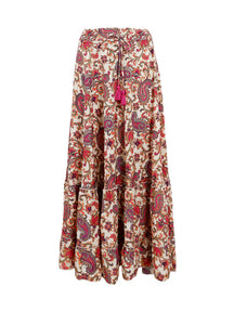Black Colour Luna Maxi Frill Skirt - Vivid Rouge
