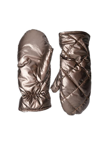 Black Colour Paloma Quilted Mittens - Mocca