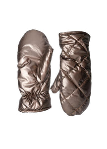 Black Colour Paloma Quilted Mittens - Mocca