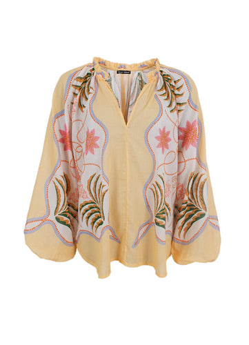 Black Colour Magnolia Blouse - Butter Yellow