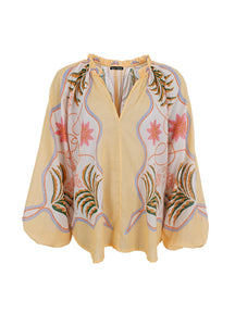 Black Colour Magnolia Blouse - Butter Yellow