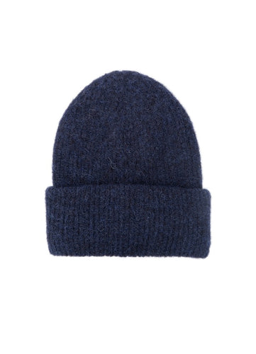 Black Colour Ginger Rib Hat -Navy