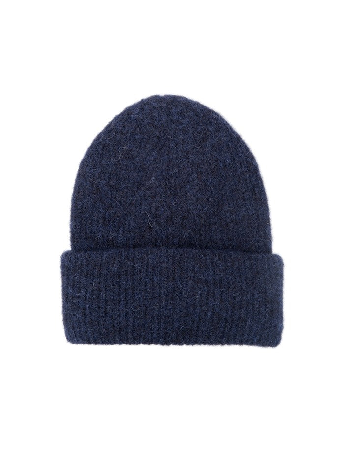 Black Colour Ginger Rib Hat -Navy