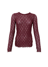 Black Colour Cecily Lace Blouse - Plum
