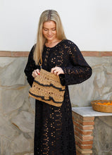 Black Colour Isla Boho Bag - Natural & Black
