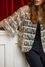 Black Colour Crystal Sequin Jacket - Golden