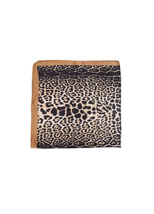 Black Colour Rani Leo Mini Scarf - Camel