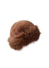 Black Colour Kajsa Fluffy Hat - Coffee