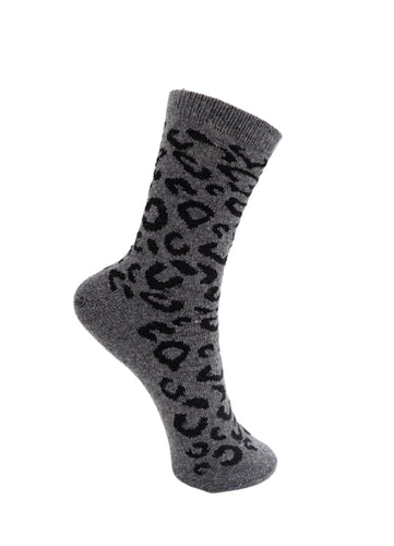 Black Colour Kaleen Wool Sock - Grey Melange