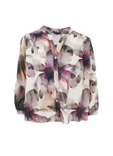 Black Colour Filora Blouse- Plum Flower