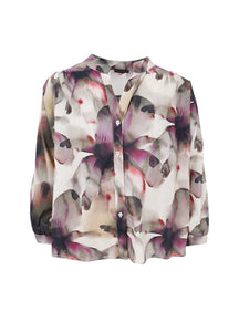 Black Colour Filora Blouse- Plum Flower