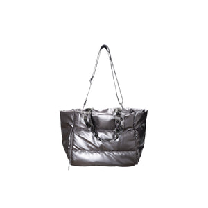 Black Colour Nicky Quilted Shopper Bag - Gun Metal