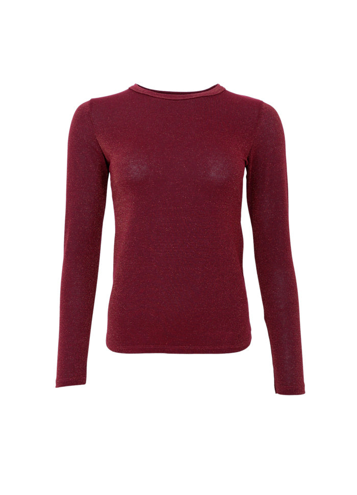 Black Colour Faye Lurex Blouse - Plum