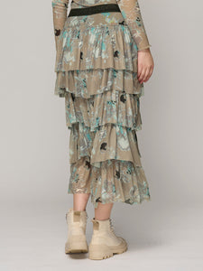 Nu Denmark Ovine Skirt - Pale Army Mix