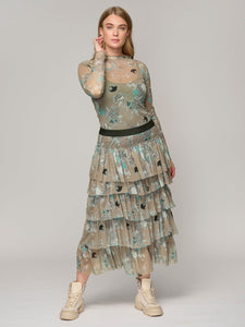 Nu Denmark Ovine Skirt - Pale Army Mix