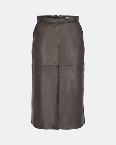 Sofie Schnoor Leather Midi Skirt - Black