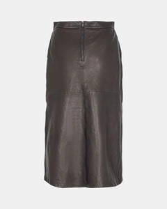 Sofie Schnoor Leather Midi Skirt - Black