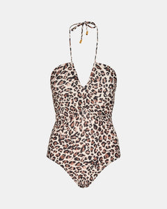 Sofie Schnoor Leopard Print Swimsuit - Brown & Cream