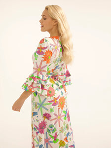 Stardust Joni Dress - Moss White Hummingbird