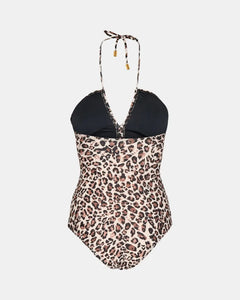 Sofie Schnoor Leopard Print Swimsuit - Brown & Cream